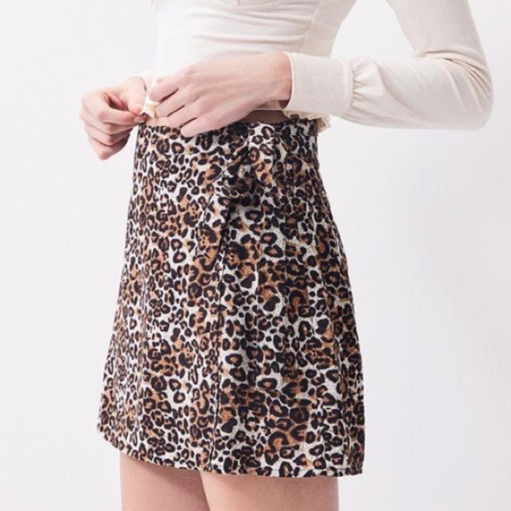 Kendall + Kylie Leopard Wrap Skirt
